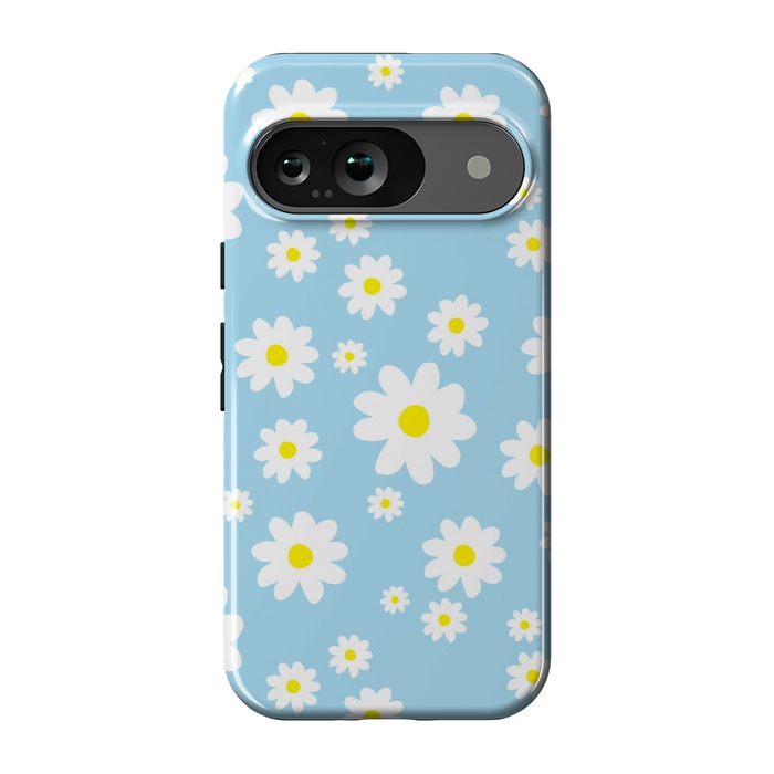 Pixel 9 StrongFit Blue Daisy Flower Pattern by Julie Erin Designs