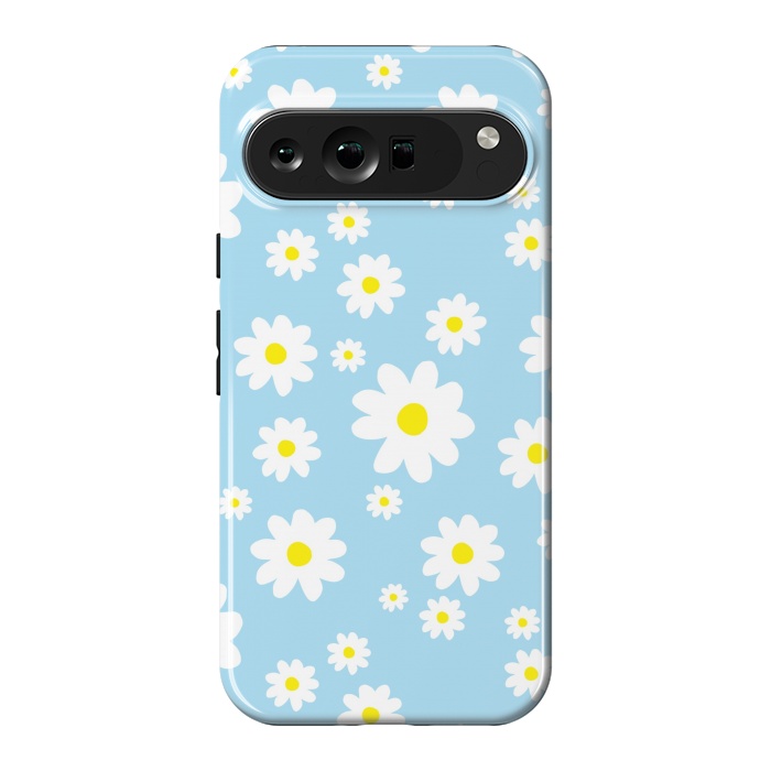 Pixel 9 Pro XL StrongFit Blue Daisy Flower Pattern by Julie Erin Designs