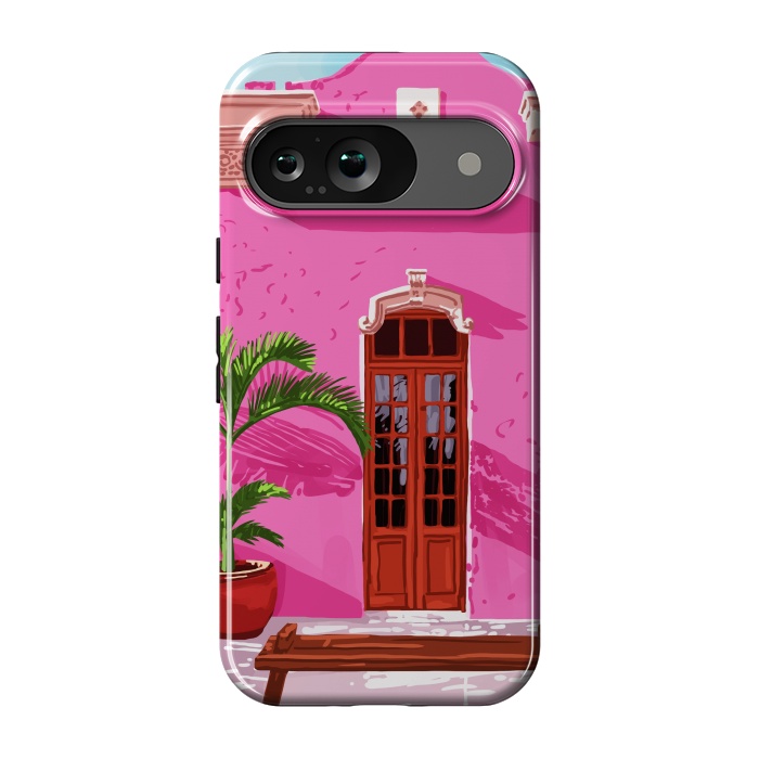 Pixel 9 StrongFit Pink Building Architecture | Pop Art Travel House Painting | Modern Bohemian Décor Spain Palace by Uma Prabhakar Gokhale