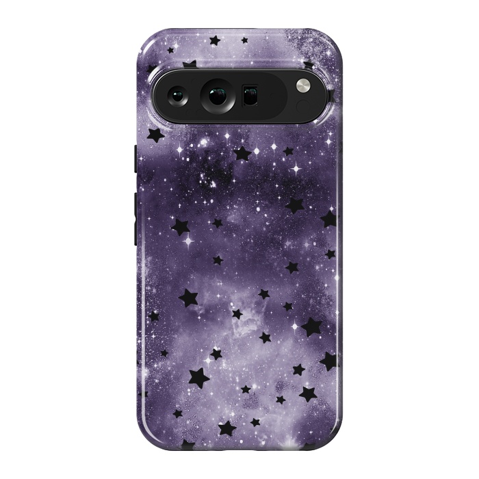 Pixel 9 Pro XL StrongFit Dark purple starry galaxy - celestial pattern by Oana 