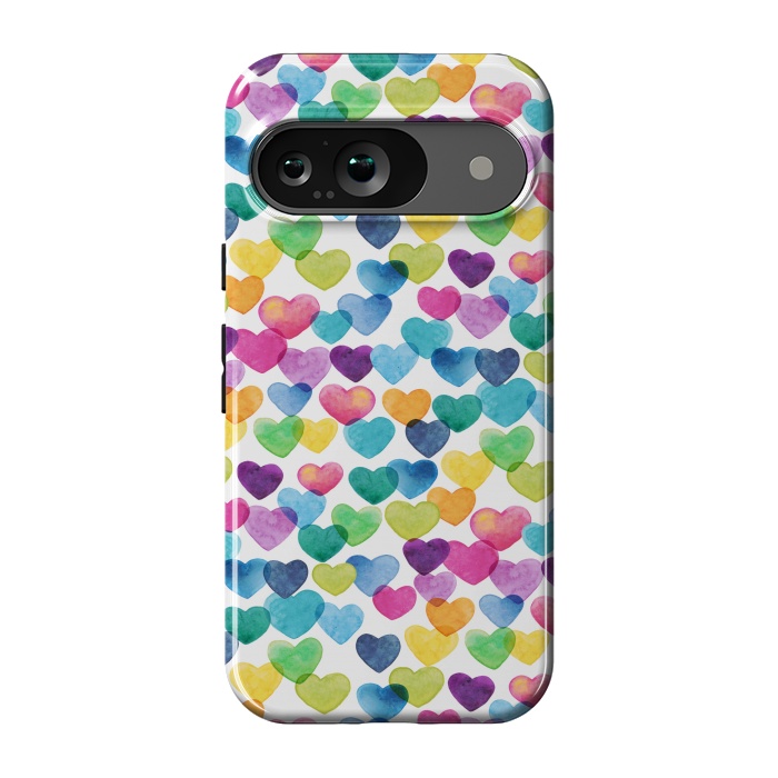 Pixel 9 StrongFit Scattered Love Hearts by gingerlique