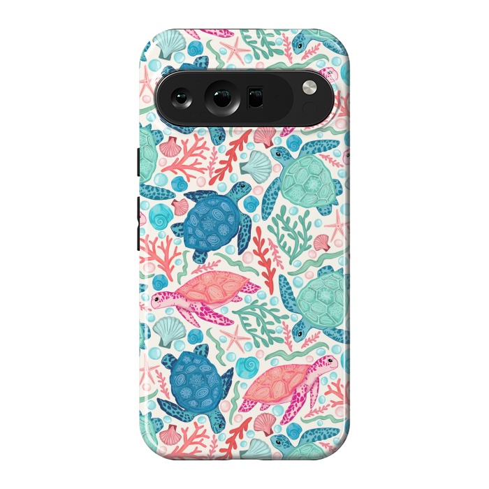 Pixel 9 Pro XL StrongFit Paradise Beach Turtles by Tangerine-Tane