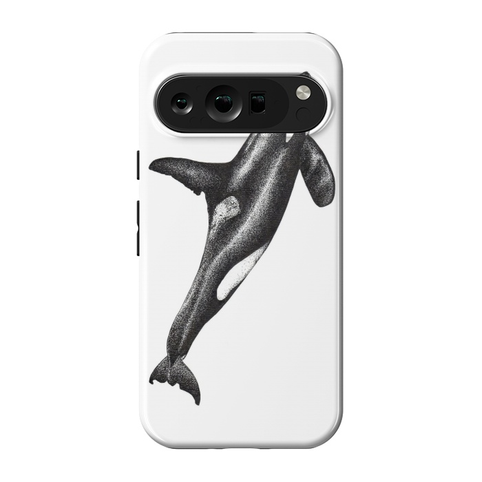 Pixel 9 pro StrongFit Orca killer whale ink art by Chloe Yzoard