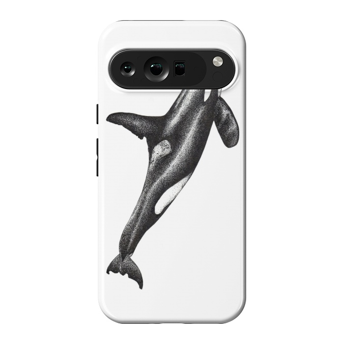 Pixel 9 Pro XL StrongFit Orca killer whale ink art by Chloe Yzoard