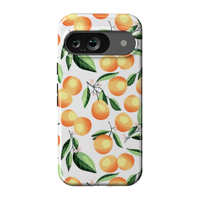 Pixel 9 StrongFit Orange pattern, on white by Jelena Obradovic