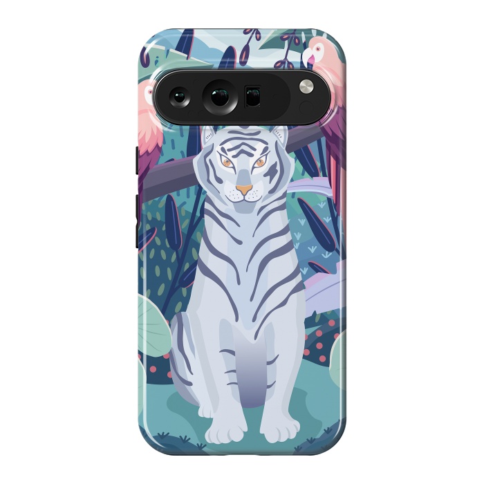 Pixel 9 Pro XL StrongFit Blue tiger and parrots by Jelena Obradovic