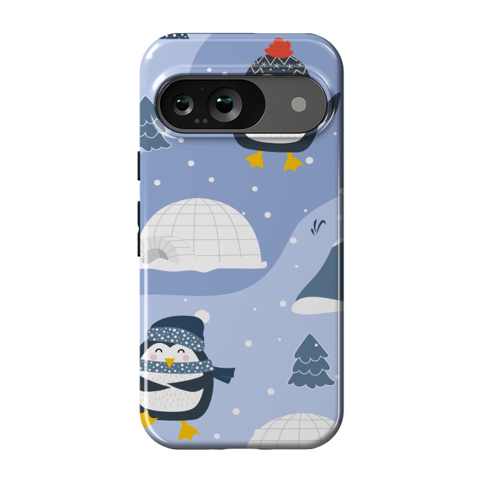 Pixel 9 StrongFit winter happy penguins by haroulita