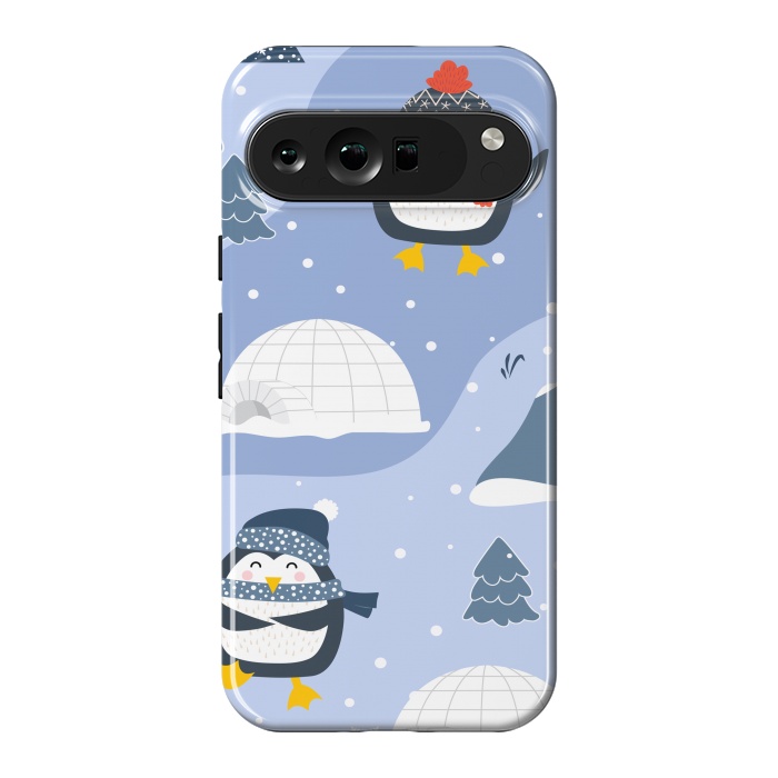 Pixel 9 Pro XL StrongFit winter happy penguins by haroulita