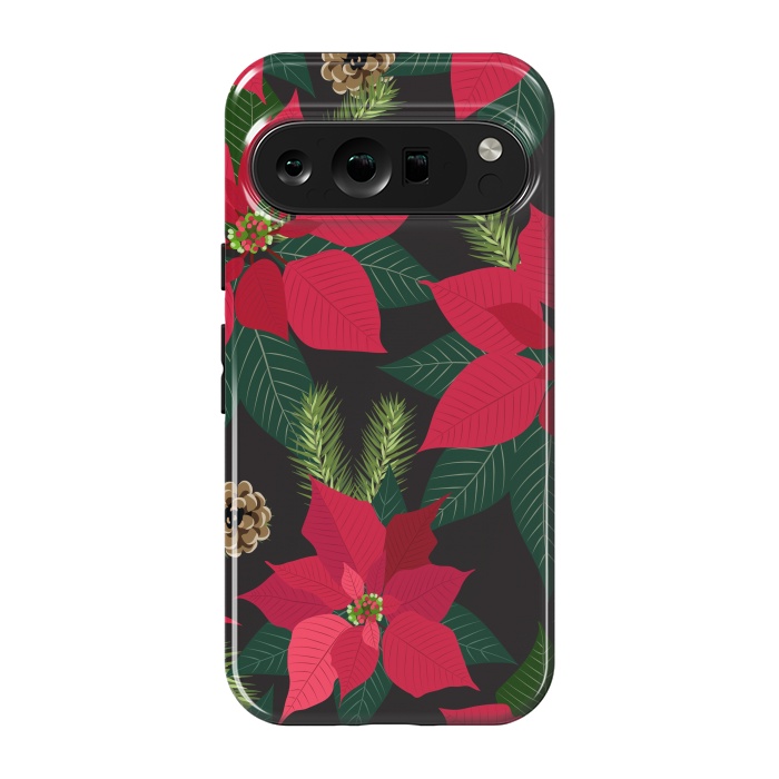 Pixel 9 pro StrongFit Christmas poinsetta flowers by haroulita