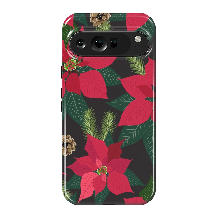 Pixel 9 Pro XL StrongFit Christmas poinsetta flowers by haroulita