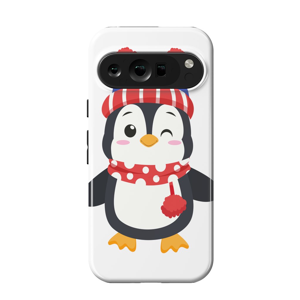 Pixel 9 pro StrongFit adorable penguin with winter clothes by haroulita