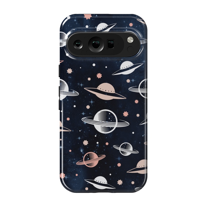 Pixel 9 pro StrongFit Planets and stars - space pattern - celestial pattern on navy by Oana 