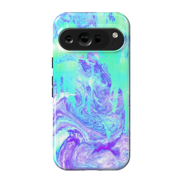 Pixel 9 pro StrongFit Melting Marble in Mint & Purple by Tangerine-Tane