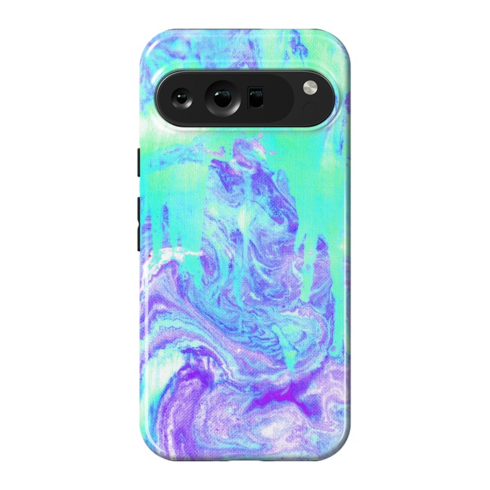 Pixel 9 Pro XL StrongFit Melting Marble in Mint & Purple by Tangerine-Tane