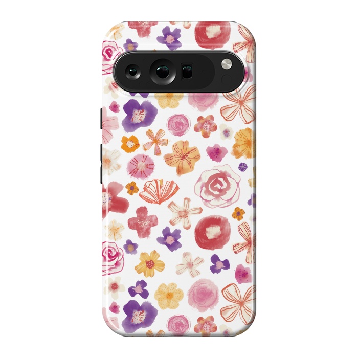 Pixel 9 Pro XL StrongFit Fresh Watercolor Wildflowers by Nic Squirrell