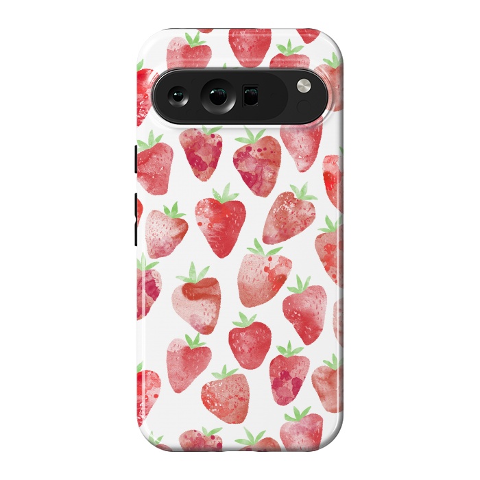 Pixel 9 Pro XL StrongFit Strawberries Watercolor Painting by Nic Squirrell