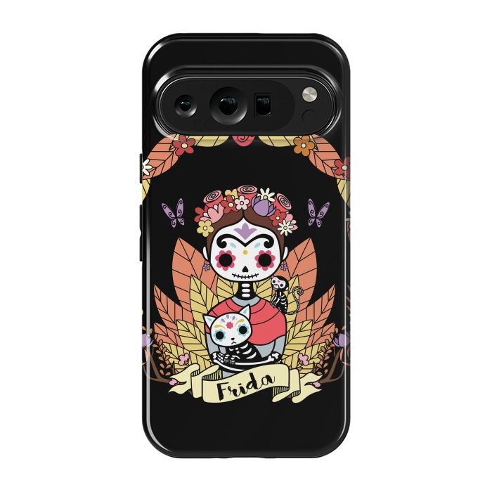 Pixel 9 pro StrongFit Cute Frida sugar skull by Laura Nagel