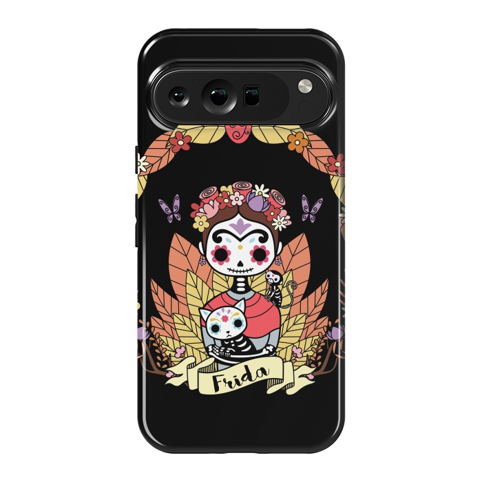 Pixel 9 Pro XL StrongFit Cute Frida sugar skull by Laura Nagel