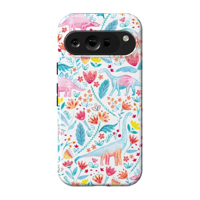 Pixel 9 pro StrongFit Dinosaur Delight on White by gingerlique