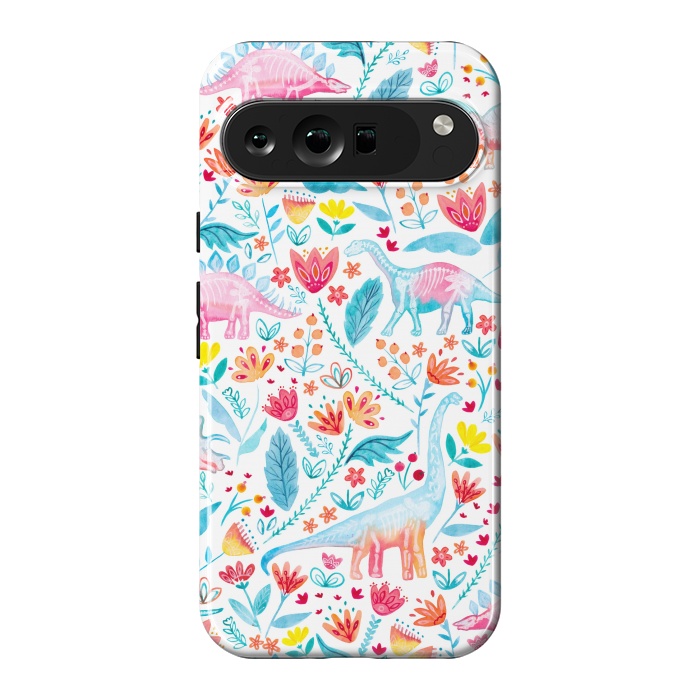 Pixel 9 Pro XL StrongFit Dinosaur Delight on White by gingerlique