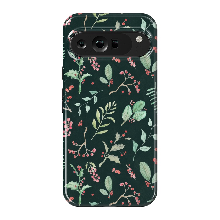 Pixel 9 Pro XL StrongFit Berries and winter foliage - Christmas pattern by Oana 