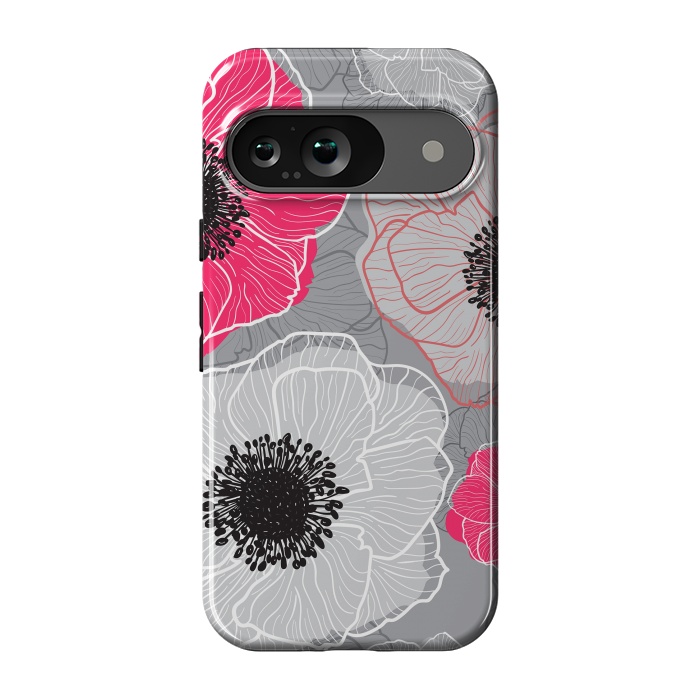 Pixel 9 StrongFit Colorful Anemones Wildflower G603 by Medusa GraphicArt