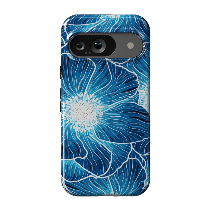 Pixel 9 StrongFit Blue Anemones Wildflower G605 by Medusa GraphicArt