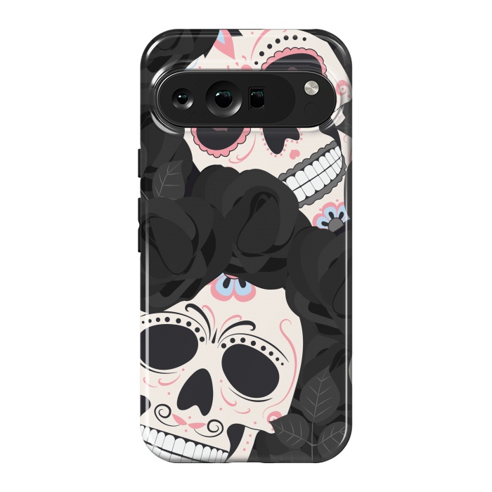 Pixel 9 Pro XL StrongFit black white sugar skull by haroulita