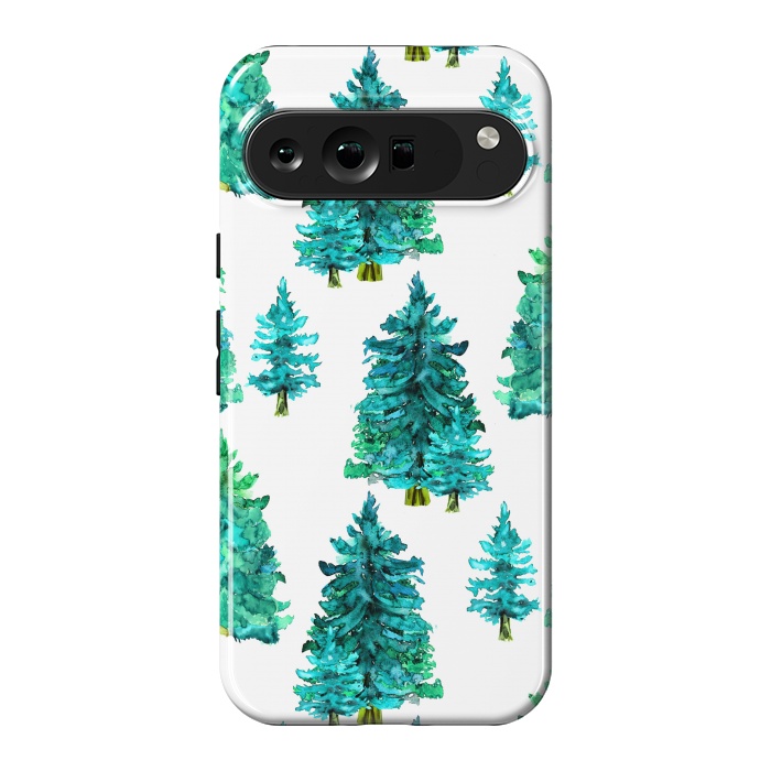 Pixel 9 Pro XL StrongFit Christmas watercolor trees by haroulita