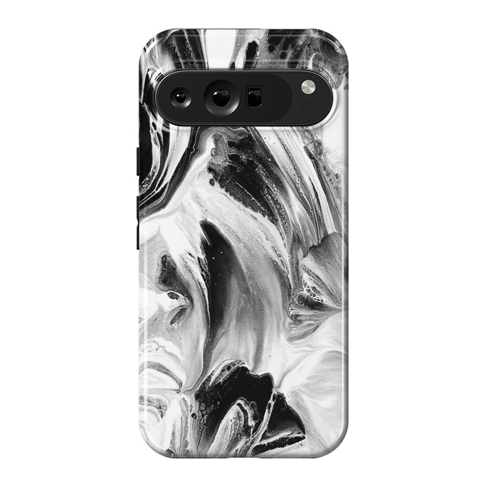 Pixel 9 Pro XL StrongFit Black and White Brushed Paint by Ashley Camille