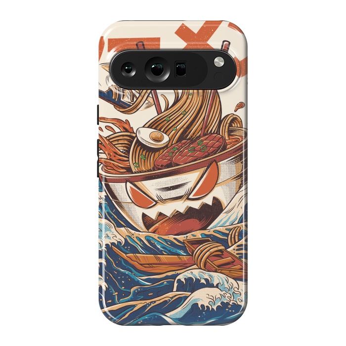 Pixel 9 Pro XL StrongFit The Great Ramen off Kanagawa by Ilustrata