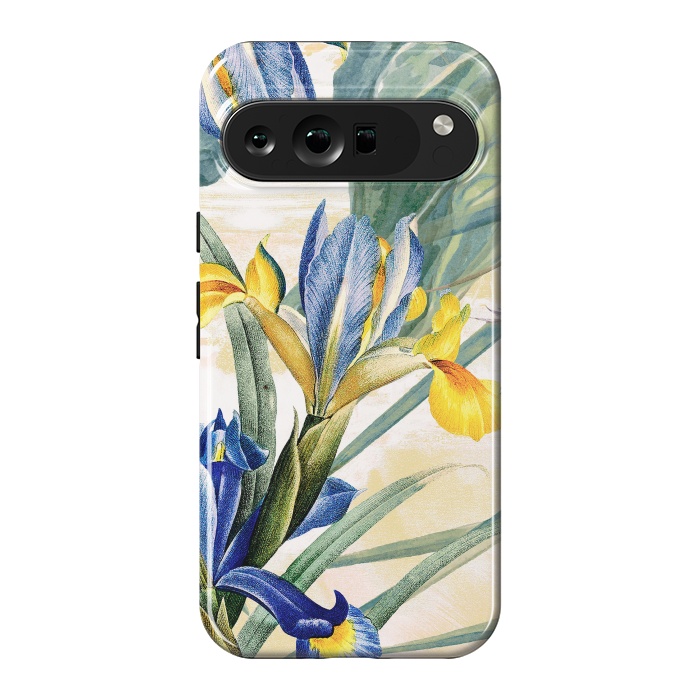 Pixel 9 Pro XL StrongFit Elegant iris flowers - watercolor botanical illustration by Oana 