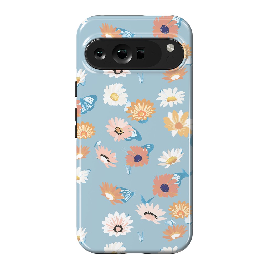 Pixel 9 Pro XL StrongFit Pastel daisy petals and butterflies - colorful aesthetic pattern by Oana 