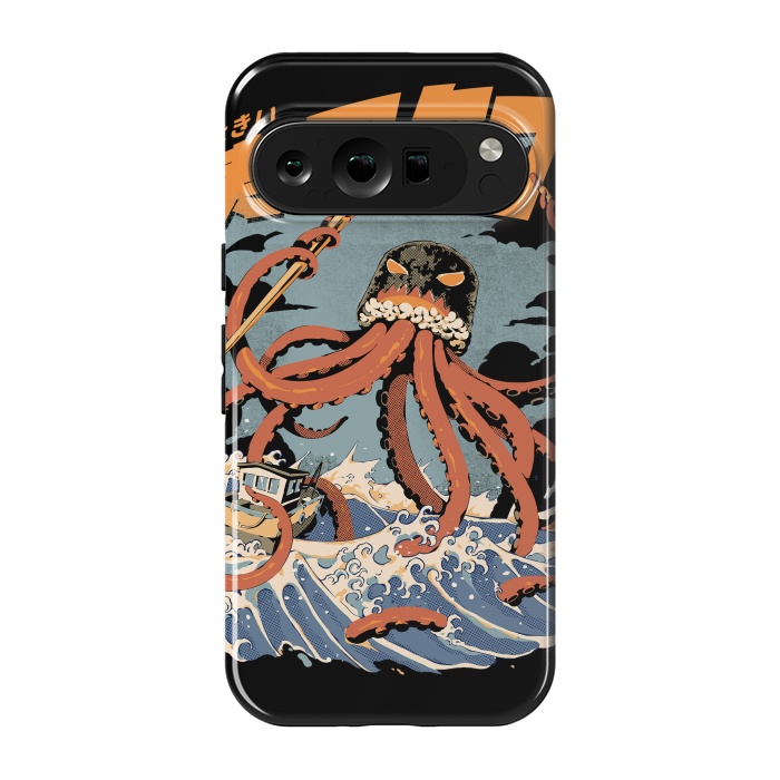 Pixel 9 pro StrongFit Black The Tako Sushi by Ilustrata