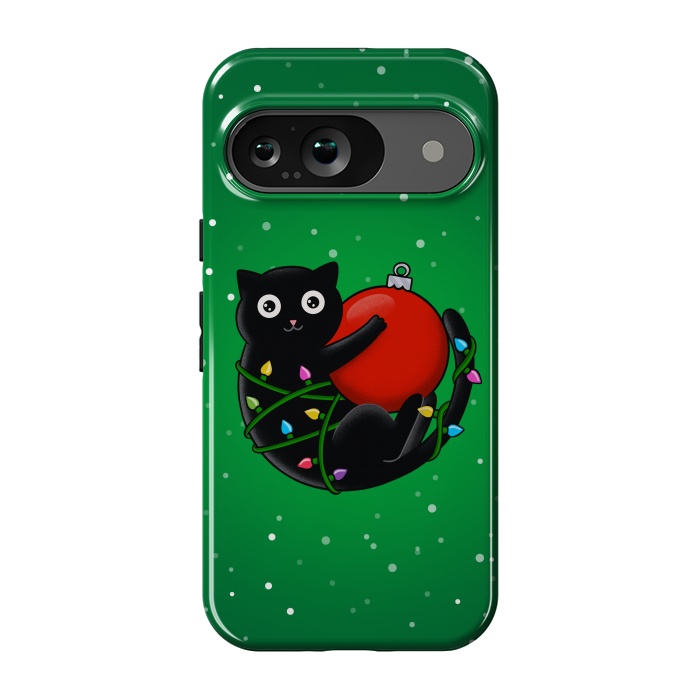 Pixel 9 StrongFit Cat and christmas by Coffee Man