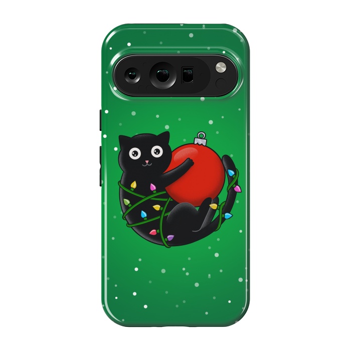 Pixel 9 pro StrongFit Cat and christmas by Coffee Man