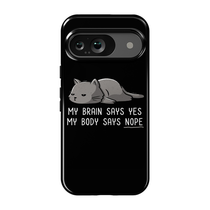 Pixel 9 StrongFit My Body Says Nope Funny Lazy Cat by eduely