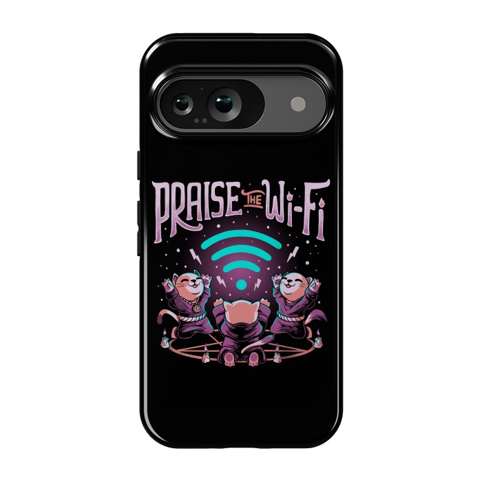 Pixel 9 StrongFit Praise the Wifi Funny Evil Worship Cats by eduely