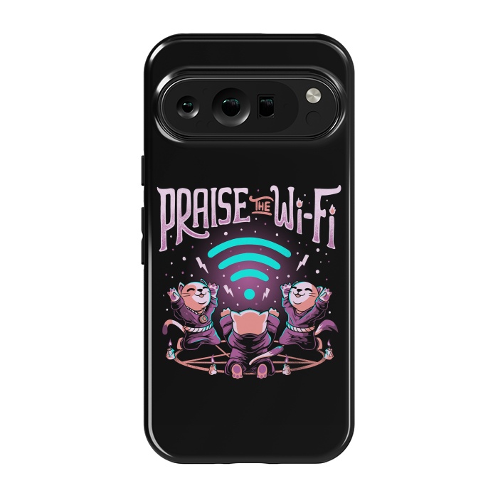 Pixel 9 pro StrongFit Praise the Wifi Funny Evil Worship Cats by eduely