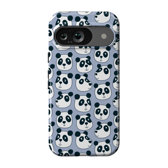 Pixel 9 StrongFit Particularly Pleasant Panda Bears on Blue by Nic Squirrell