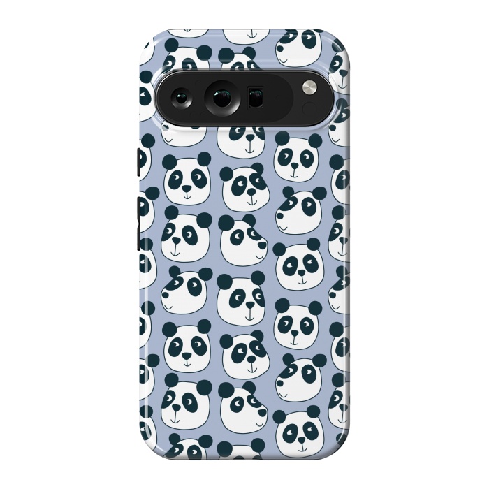 Pixel 9 Pro XL StrongFit Particularly Pleasant Panda Bears on Blue by Nic Squirrell