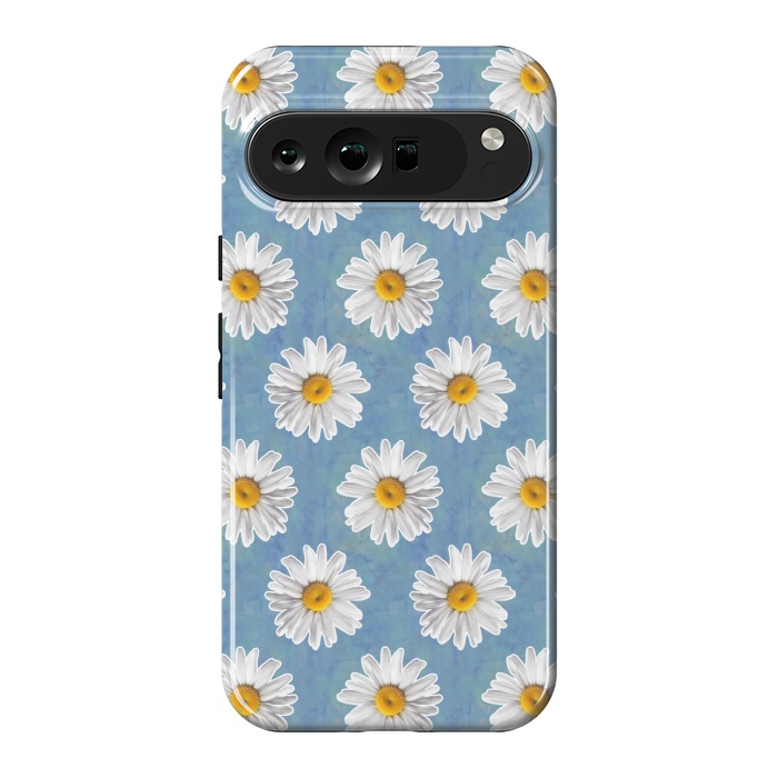 Pixel 9 Pro XL StrongFit Daisy Blues - Daisy Pattern on Cornflower Blue by Tangerine-Tane