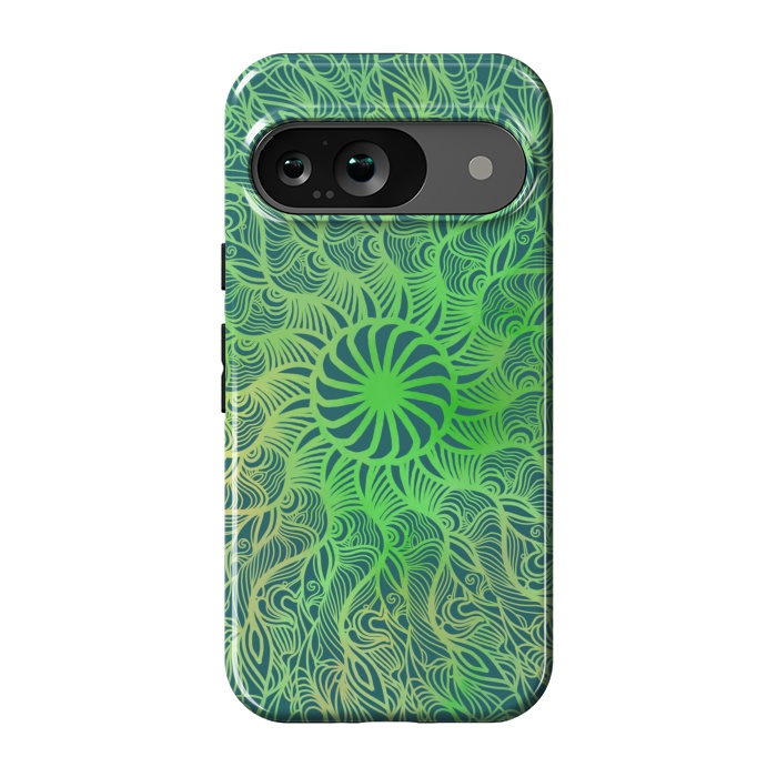 Pixel 9 StrongFit Green dancing mandala  by Josie