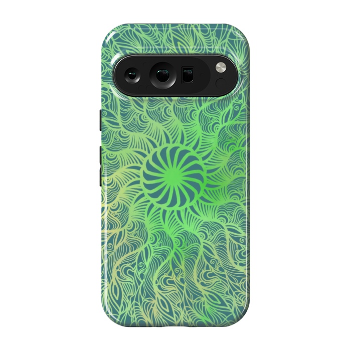 Pixel 9 pro StrongFit Green dancing mandala  by Josie