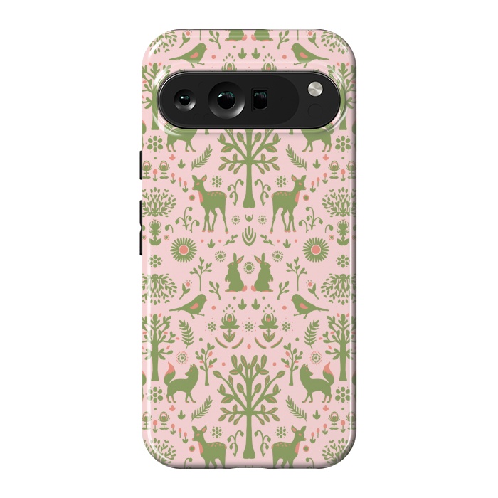 Pixel 9 Pro XL StrongFit Folk Art Forest Day by ECMazur 