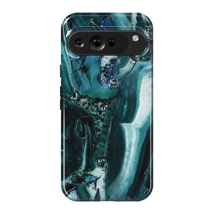 Pixel 9 Pro XL StrongFit Dark emerald green geode marble by Oana 