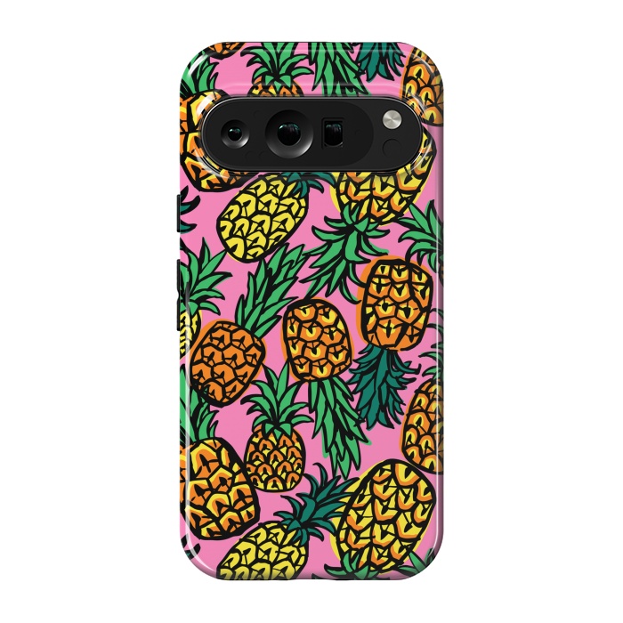 Pixel 9 pro StrongFit Tropical Pineapples by Laura Grant