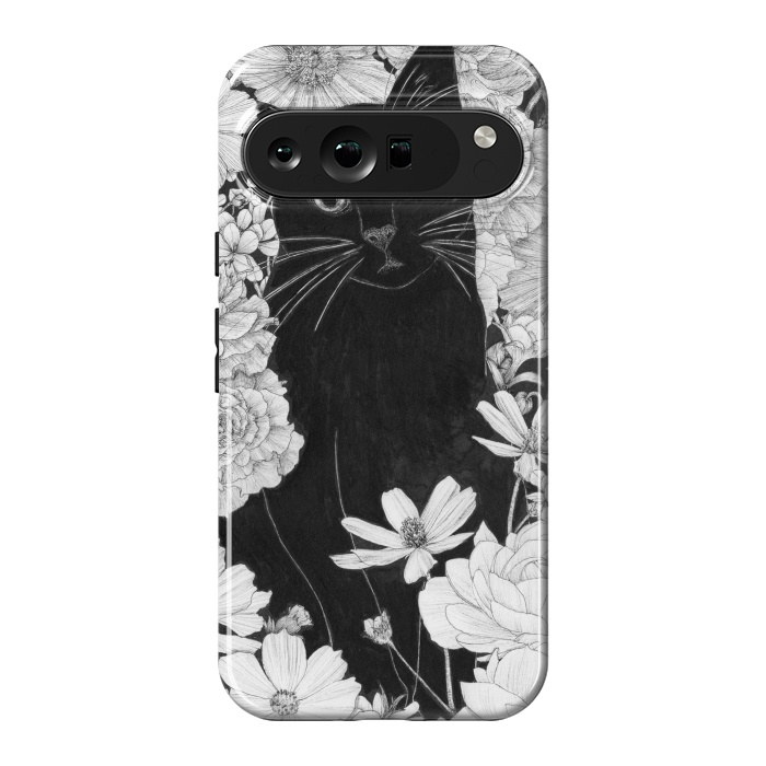 Pixel 9 Pro XL StrongFit Little Black Garden Cat by ECMazur 