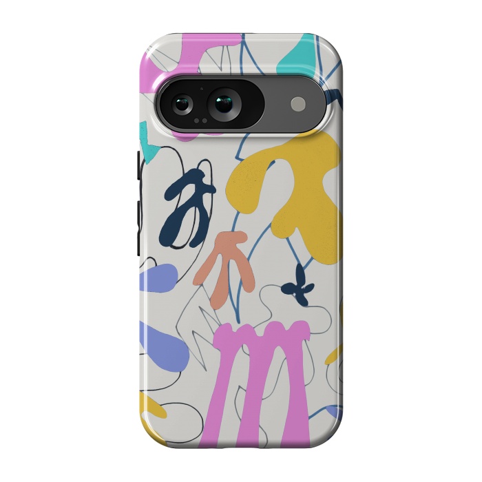 Pixel 9 StrongFit Colorful retro doodles - Matisse abstract pattern by Oana 