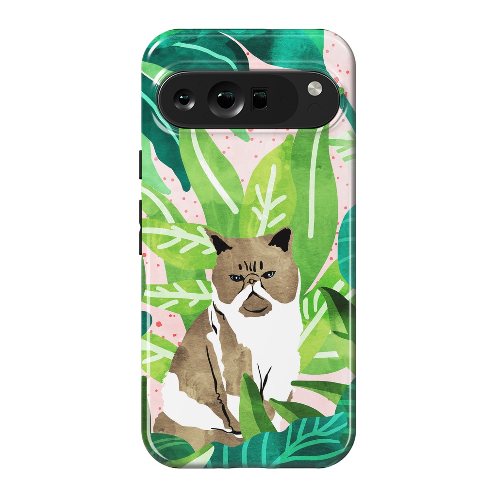 Pixel 9 Pro XL StrongFit Tropical Glam Cat by Uma Prabhakar Gokhale